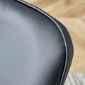 Modern Minimalist Dining Chairs, Black Pu Leather Curved Backrest And Seat Cushions, Electroplated Metal Chair Legs, Suitable For Restaurants, Bedrooms, And Living Rooms. A Set Of 4 Chairs.008 Black Pu