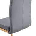 Modern Pu Leather High Backrest Cushion Side Chair With Wood Grain Metal Legs,Suitable For Dining, Kitchen, Dressing Table, Terrace, Guest Office Chairs Set Of 6 Grey Pu 1162 Grey Pu