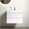 Bb02 30 101, Integrated Solid Surface Basin Without Drain And Faucet, Glossy White Color White Resin