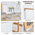 Modern Pu Leather High Back Cushioned Side Chair With Wooden C Tube Chrome Metal Legs, Suitable For Dining, Kitchen, Dressing Table, Terrace, Guest Office Chairs Set Of 4 White Pu 1162 White Foam Pu