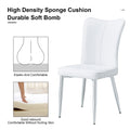 Modern Minimalist Dining Chairs, Office Chairs. 4 Piece Set Of White Pu Seats With Silver Metal Legs. Suitable For Restaurants, Living Rooms, And Offices. C 008 White Pu