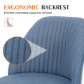 Sweetcrispy Armless Home Office Desk Chair With Wheels Adjustable Swivel Task Computer Vanity Chair For Small Spaces Blue Fabric
