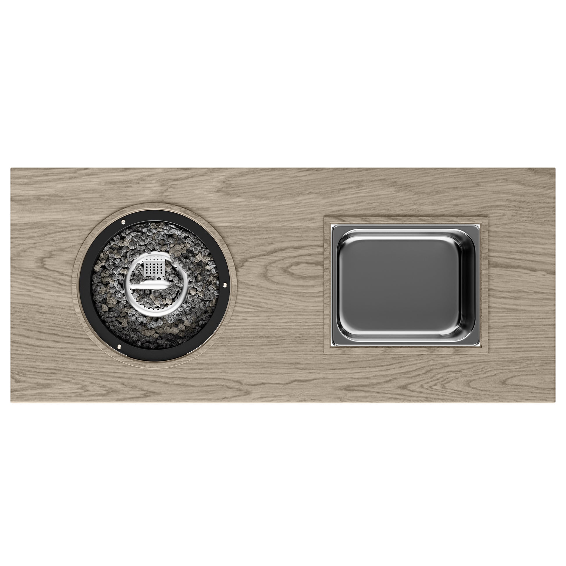 3 In 1 Coffee Table With Ice Bucket And Fire Pit Beige Beige Aluminium