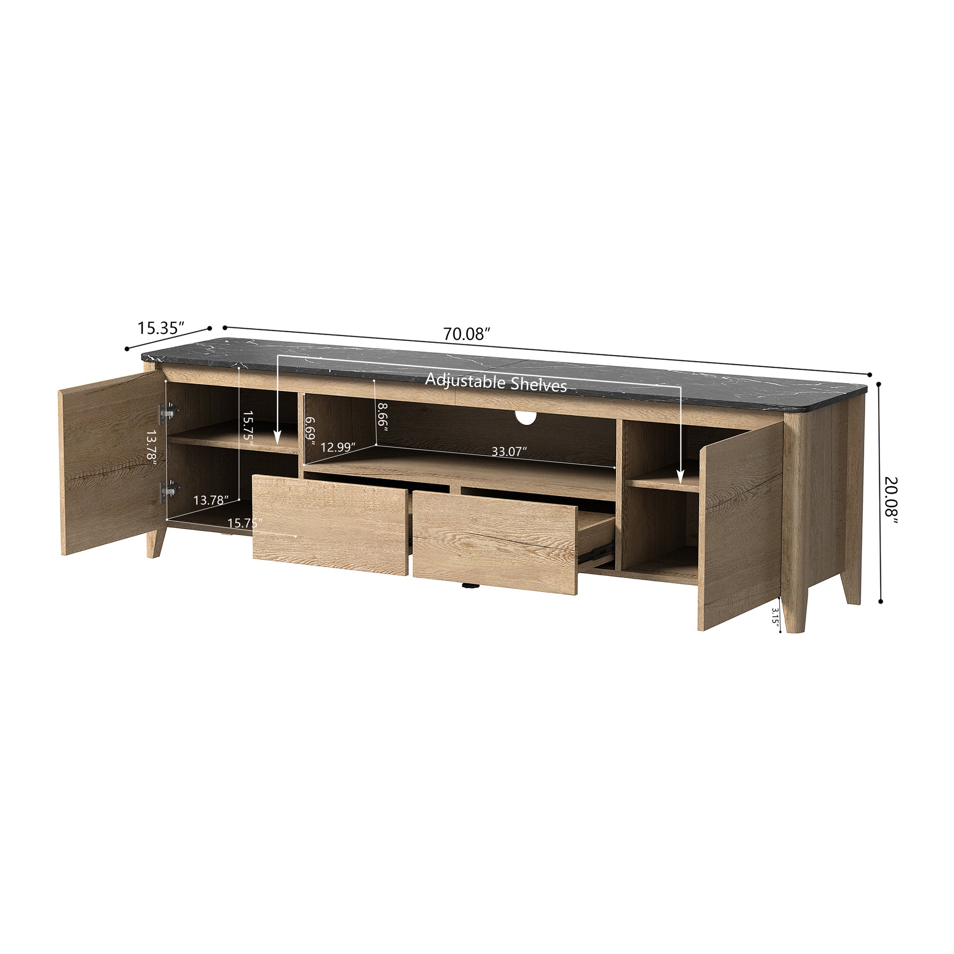 70 Inches Modern Tv Stand With Led Lights Entertainment Center Tv Cabinet With Storage For Up To 80 Inch For Gaming Living Room Bedroom Natural Wood Wash 70 79 Inches Particle Board