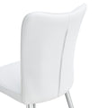 Modern Minimalist Dining Chairs, Office Chairs. 4 Piece Set Of White Pu Seats With Silver Metal Legs. Suitable For Restaurants, Living Rooms, And Offices. C 008 White Pu
