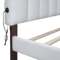 Teddy Fleece Queen Size Upholstered Platform Bed With Drawer, White White Fleece