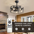 19.7In Classic Ceiling Fan With Light Note:No On Bulbs Black Gray Rustic Iron