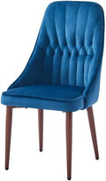 High Class Tall Back Arm Velvet Upholstered Chair With Metal Legs For Kitchen, Dining Room, Living Room Blue, Single Chair Blue Luxury,Modern Arm Chair Solid Back Metal