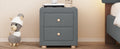 Teddy Fleece Nightstand With 2 Drawers, Gray Gray Mdf