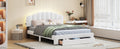 Teddy Fleece Queen Size Upholstered Platform Bed With Drawer, White White Fleece