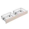 Queen Size Storage Upholstered Hydraulic Platform Bed With 2 Drawers, Beige Box Spring Not Required Queen Beige Metal Bedroom Bed Frame Linen Upholstered