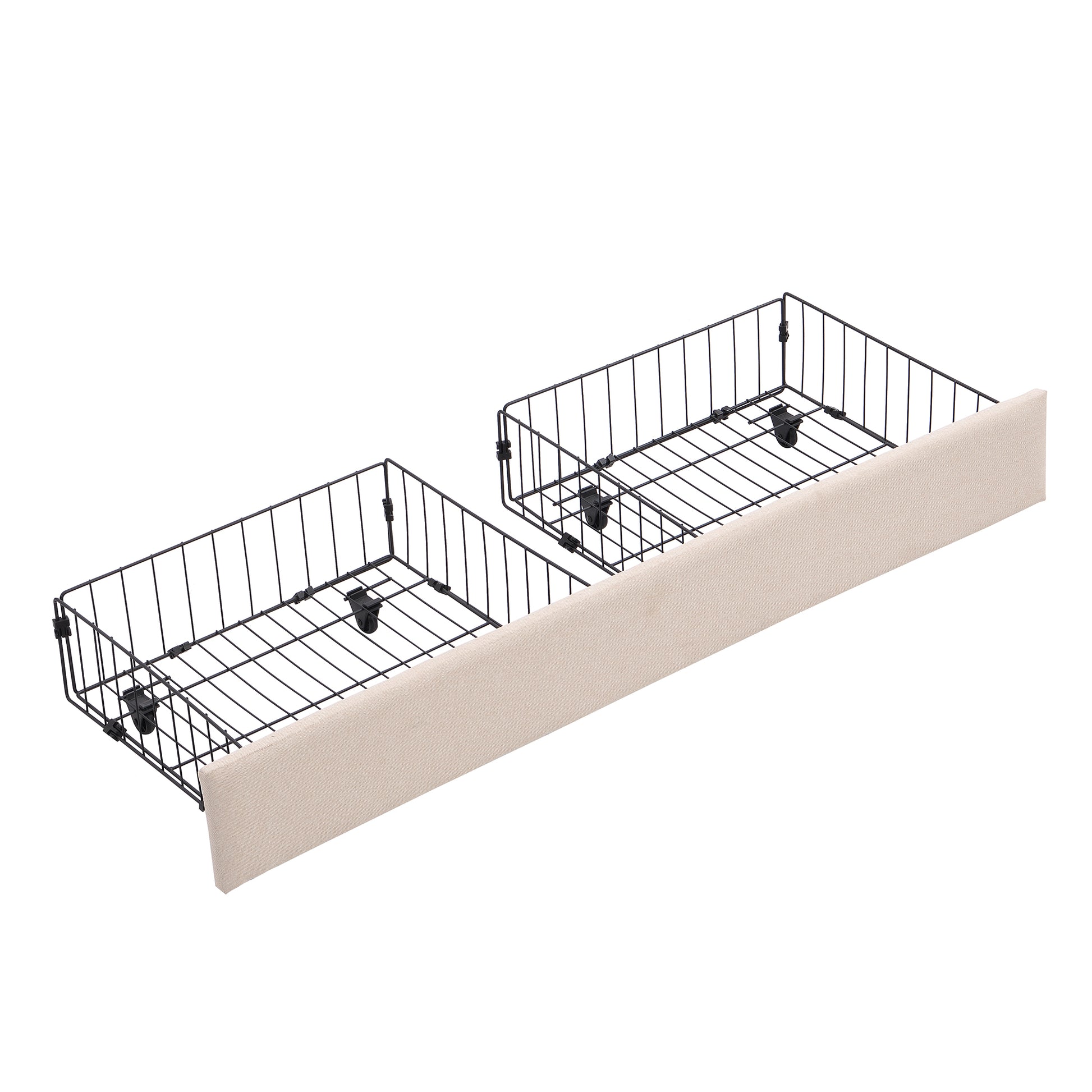 Queen Size Storage Upholstered Hydraulic Platform Bed With 2 Drawers, Beige Box Spring Not Required Queen Beige Metal Bedroom Bed Frame Linen Upholstered