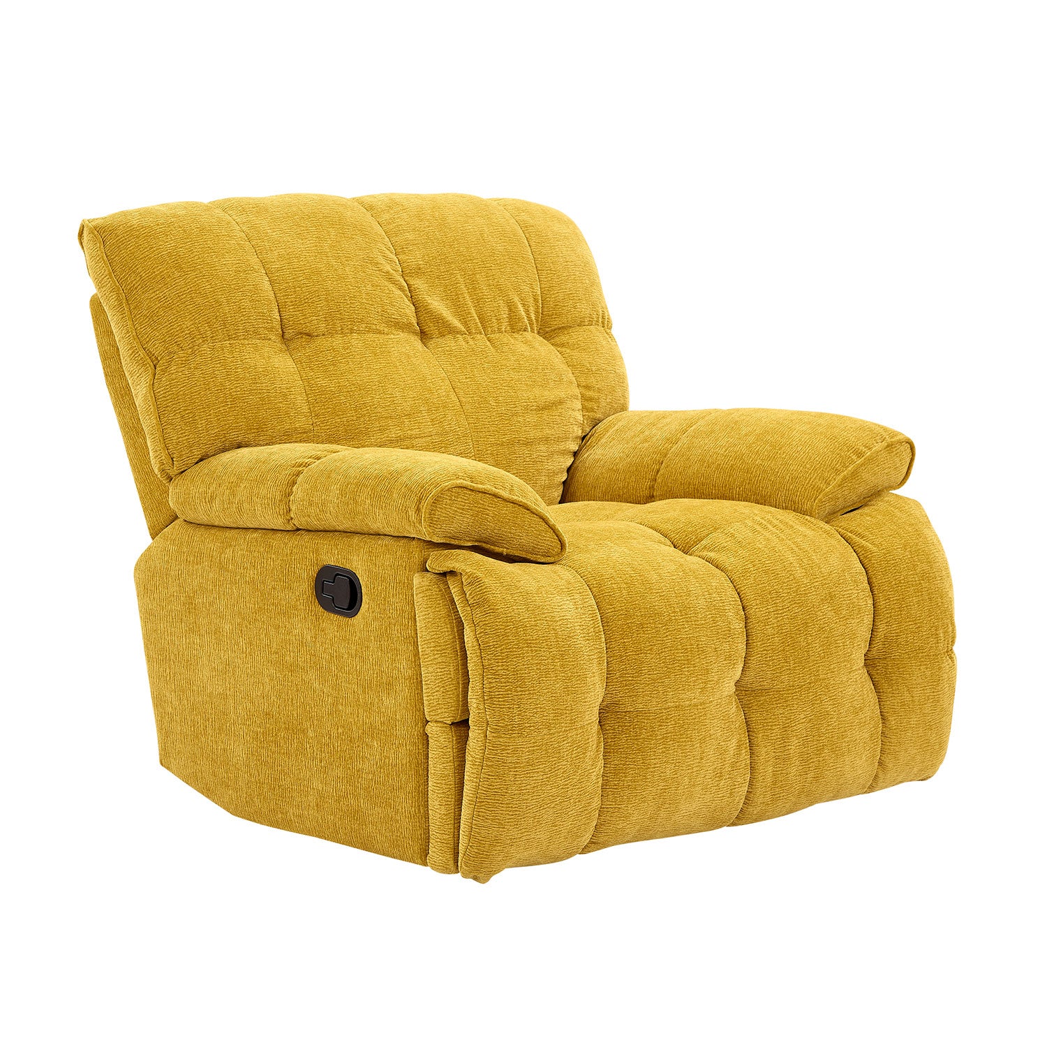 Ergonomic Glider 360 Degree Swivel Chair, Overstuffed Manual Rocking Recliner For Living Room Yellow Yellow Polyester 1 Seat