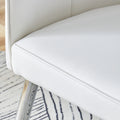 Modern Minimalist Dining Chairs, Office Chairs. 4 Piece Set Of White Pu Seats With Silver Metal Legs. Suitable For Restaurants, Living Rooms, And Offices. C 008 White Pu