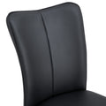 Modern Minimalist Dining Chairs, Black Pu Leather Curved Backrest And Seat Cushions, Electroplated Metal Chair Legs, Suitable For Restaurants, Bedrooms, And Living Rooms. A Set Of 4 Chairs.008 Black Pu