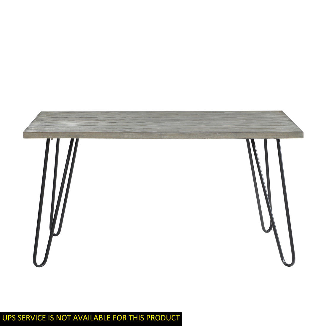 Modern Sleek Design Dining Table 1Pc Light Gray Wooden Top Black Finish Metal Legs Dining Furniture Light Gray Dining Room Modern,Ultra Modern Wood Hairpin