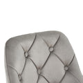 Modern Velvet Fabric With Chrome Legs Living Room Furniture Dining Chair, Soft And Comfortable, Lift Adjustment, Free Movement Convenient, Space Saving. Set Of 1 Grey Foam Metal
