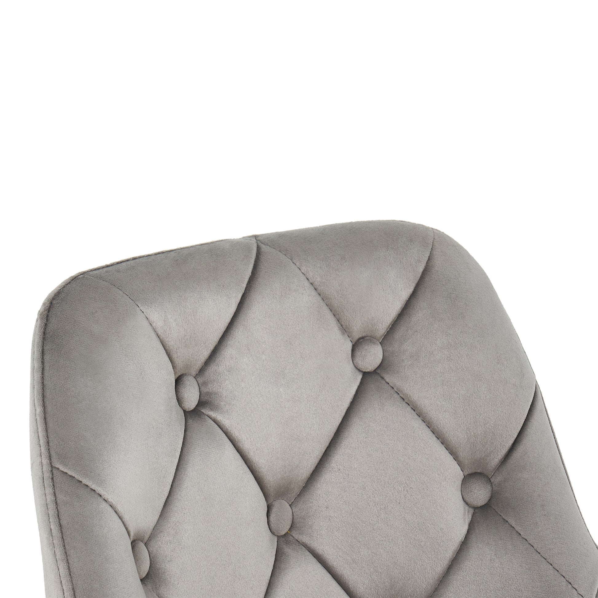 Modern Velvet Fabric With Chrome Legs Living Room Furniture Dining Chair, Soft And Comfortable, Lift Adjustment, Free Movement Convenient, Space Saving. Set Of 1 Grey Foam Metal