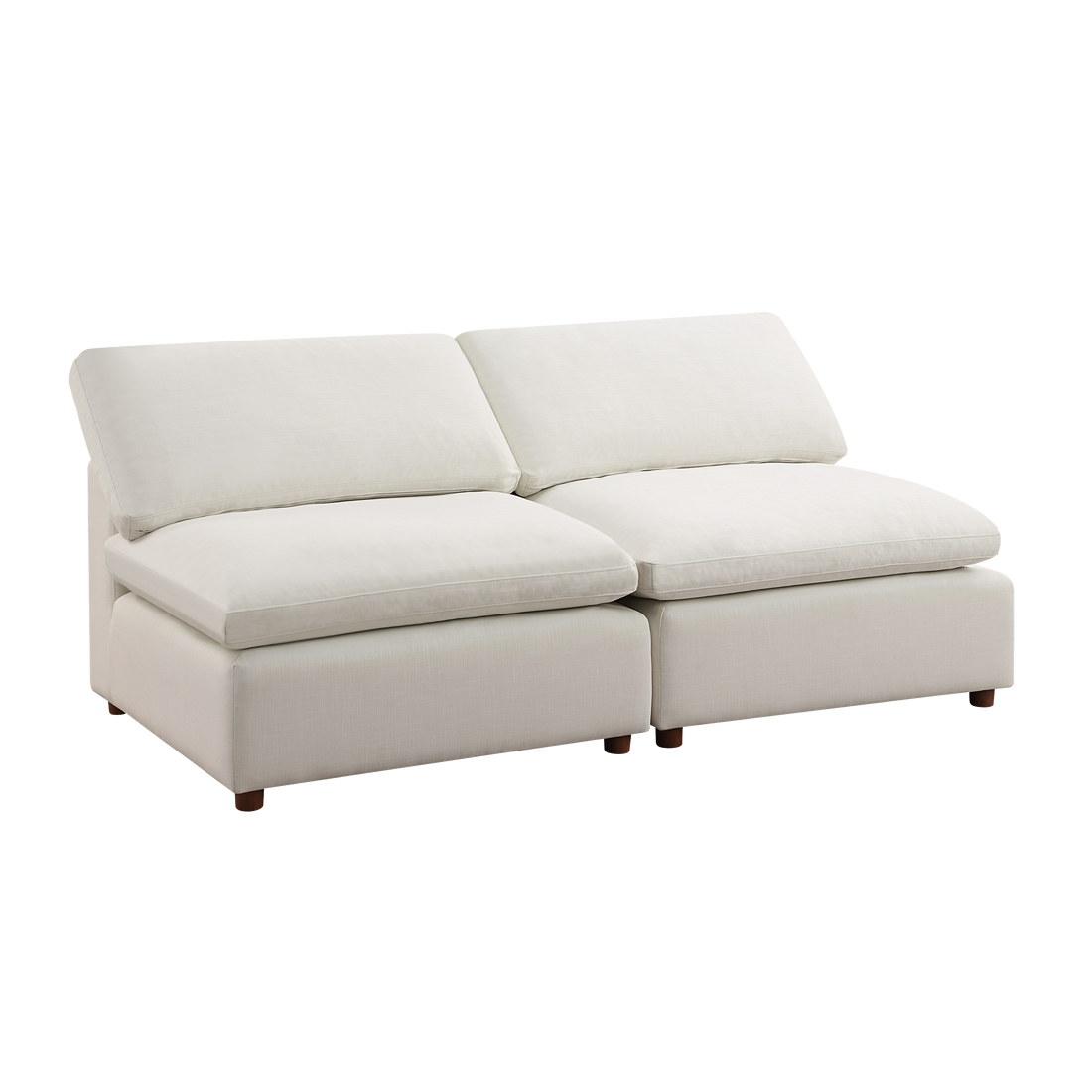 Modern Modular Sectional Sofa Set, Self Customization Design Sofa, White White Linen