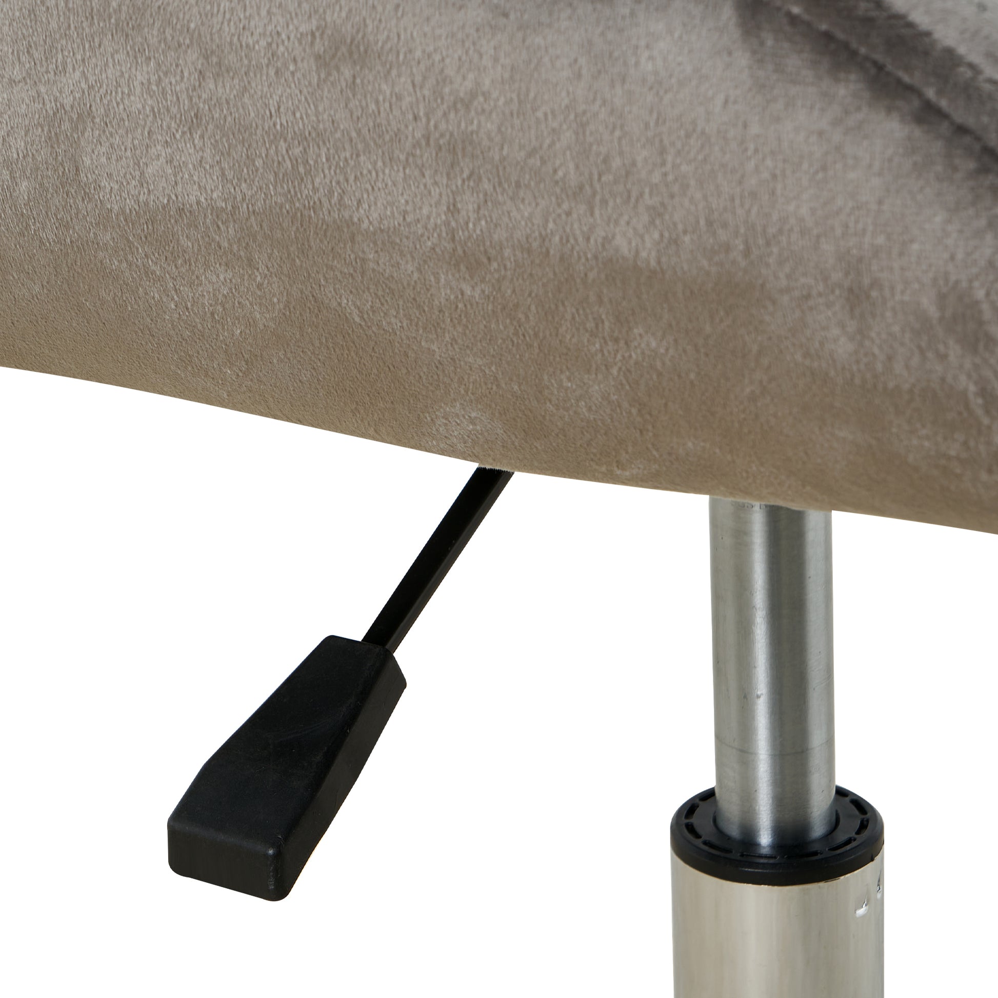 Modern Velvet Fabric With Chrome Legs Living Room Furniture Dining Chair, Soft And Comfortable, Lift Adjustment, Free Movement Convenient, Space Saving. Set Of 1 Grey Foam Metal