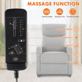Sweetcrispy Recliner Chair For Living Room Massage Pu Leather Recliner Sofa Home Theater Seating With Lumbar Support Gray Fabric 1 Seat