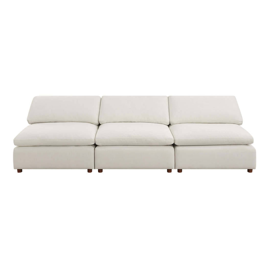 Modern Modular Sectional Sofa Set, Self Customization Design Sofa, White White Linen