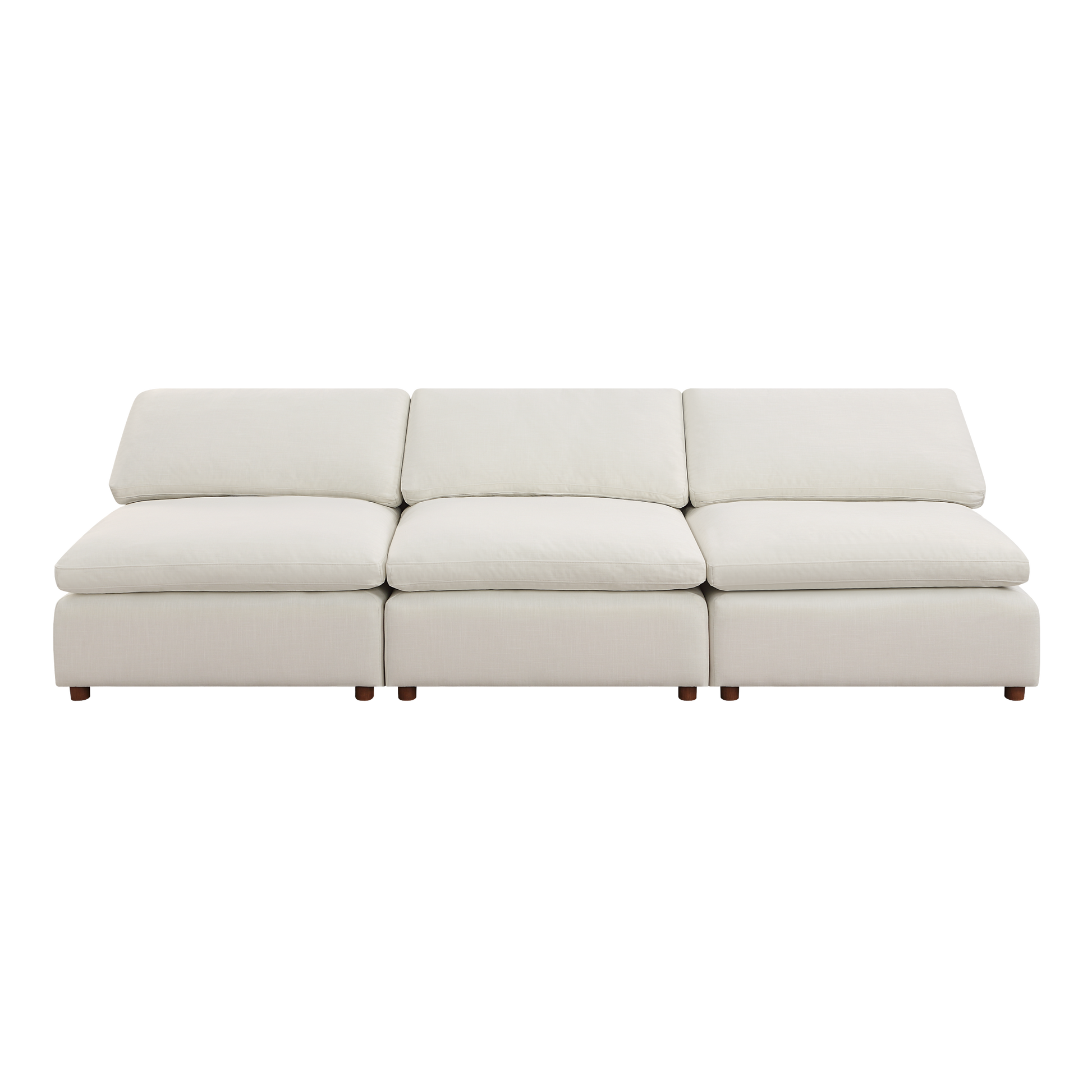 Modern Modular Sectional Sofa Set, Self Customization Design Sofa, White White Linen