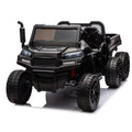 24V 2 Seater Utv Xxl Ride On Truck With Dump Bed For Kid,Ride On 4Wd Utv With 6 Wheels,Foam Tires, Suitable For Off Roading,Remote Control,Three Point Safety Harness Black Polypropylene