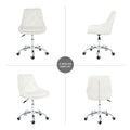 Modern Velvet Fabric With Chrome Legs Living Room Furniture Dining Chair, Soft And Comfortable, Lift Adjustment, Free Movement Convenient, Space Saving. Set Of 1 Beige Foam Metal