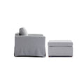 Single Seat Module Sofa Sectional Couch With 1 Ottoman,Cushion Covers Removable And Washable,Light Grey Light Grey Wood Primary Living Space Soft Modern Rubberwood Foam Linen 1 Seat