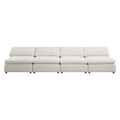 Modern Modular Sectional Sofa Set, Self Customization Design Sofa, White White Linen