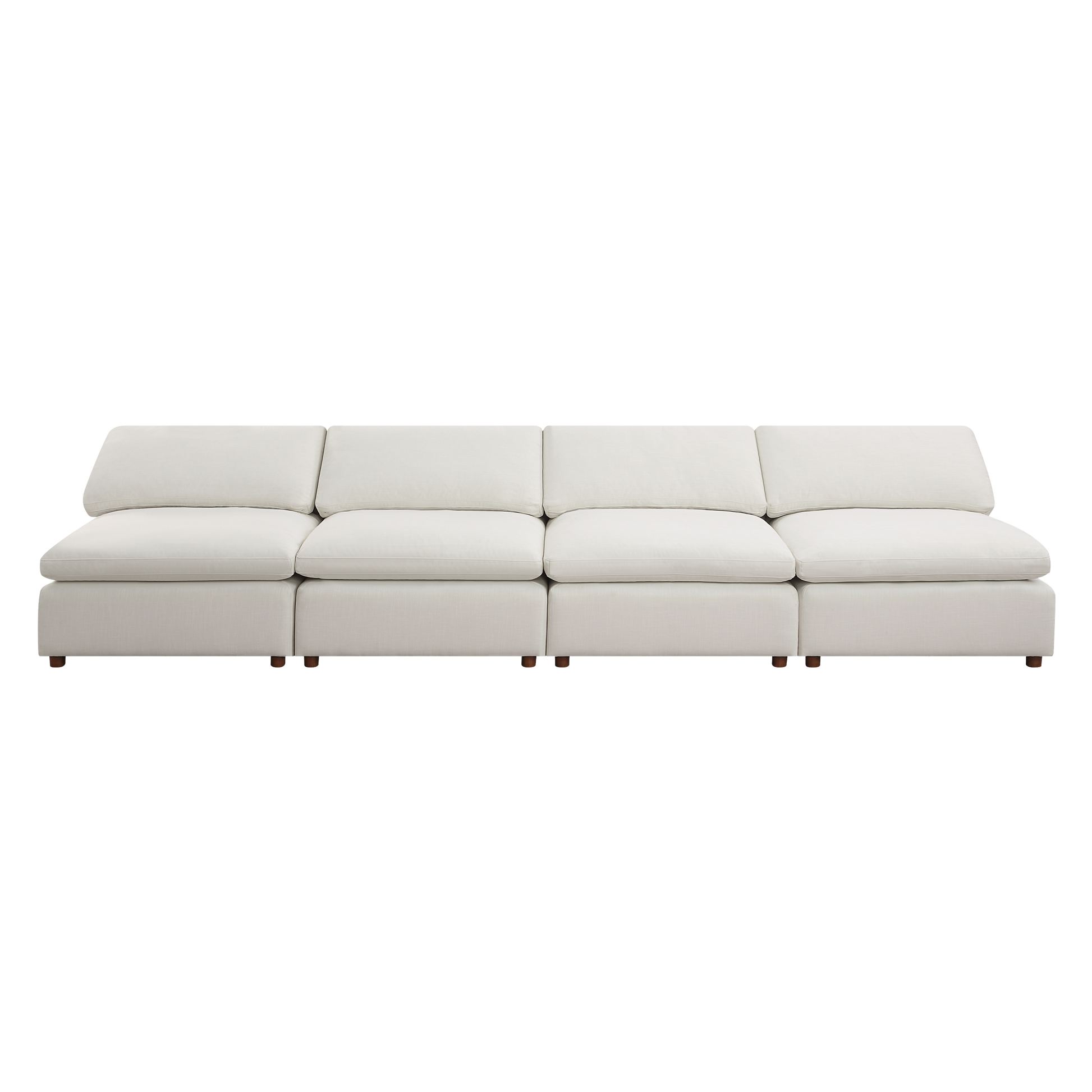 Modern Modular Sectional Sofa Set, Self Customization Design Sofa, White White Linen