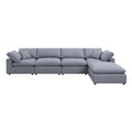 Modern Modular Sectional Sofa Set, Self Customization Design Sofa, Grey Grey Linen