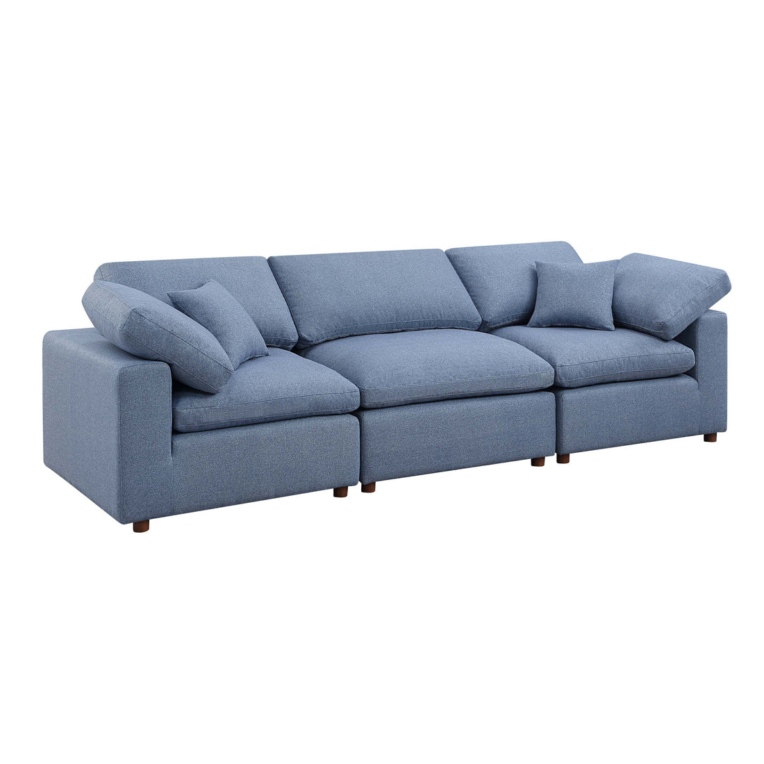 Modern Modular Sectional Sofa Set, Self Customization Design Sofa, Blue Blue Linen