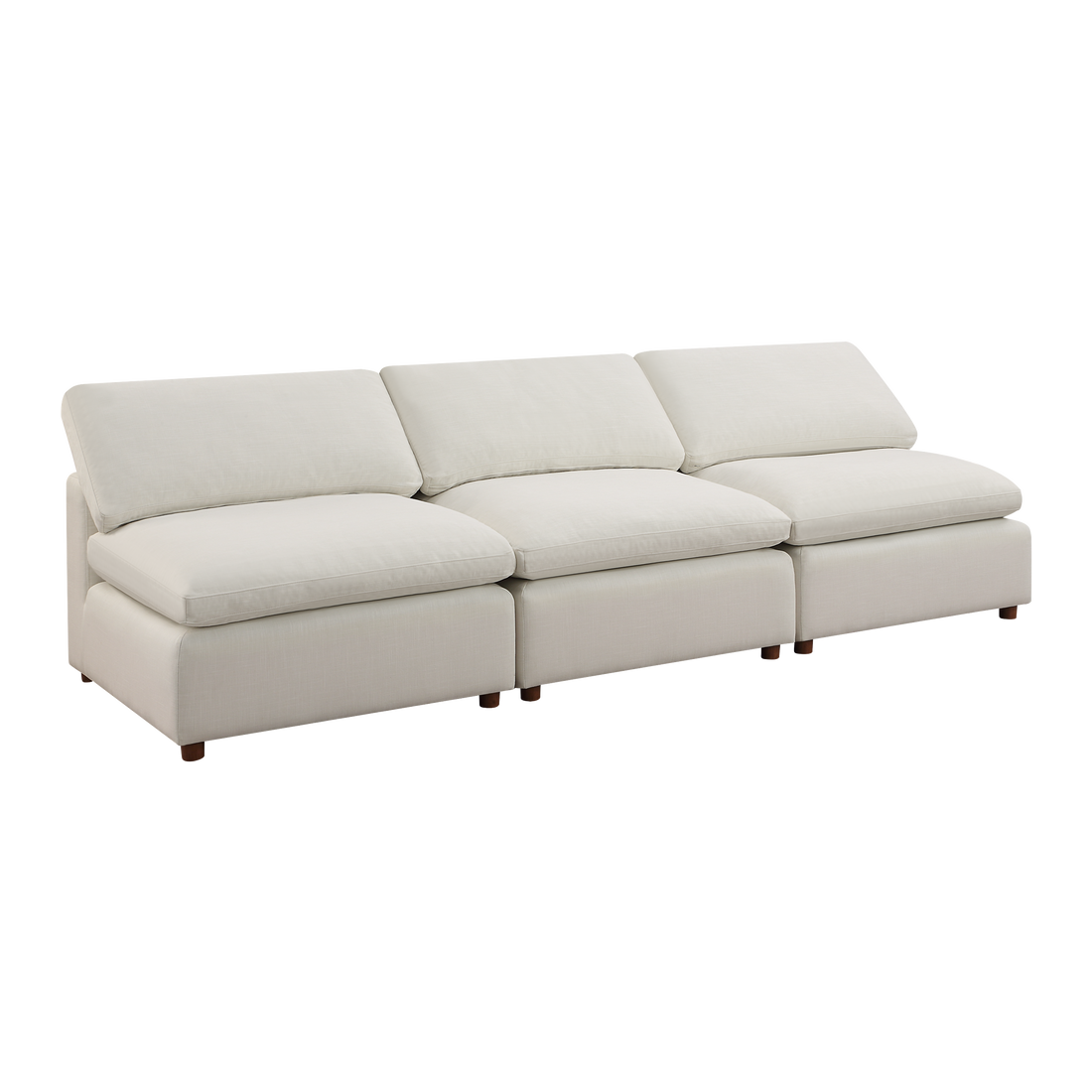 Modern Modular Sectional Sofa Set, Self Customization Design Sofa, White White Linen