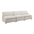 Modern Modular Sectional Sofa Set, Self Customization Design Sofa, White White Linen