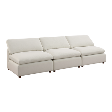 Modern Modular Sectional Sofa Set, Self Customization Design Sofa, White White Linen