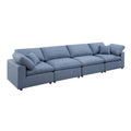 Modern Modular Sectional Sofa Set, Self Customization Design Sofa, Blue Blue Linen