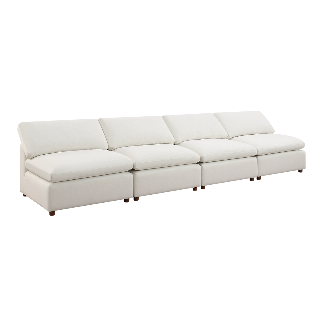 Modern Modular Sectional Sofa Set, Self Customization Design Sofa, White White Linen