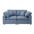 Modern Modular Sectional Sofa Set, Self Customization Design Sofa, Blue Blue Linen