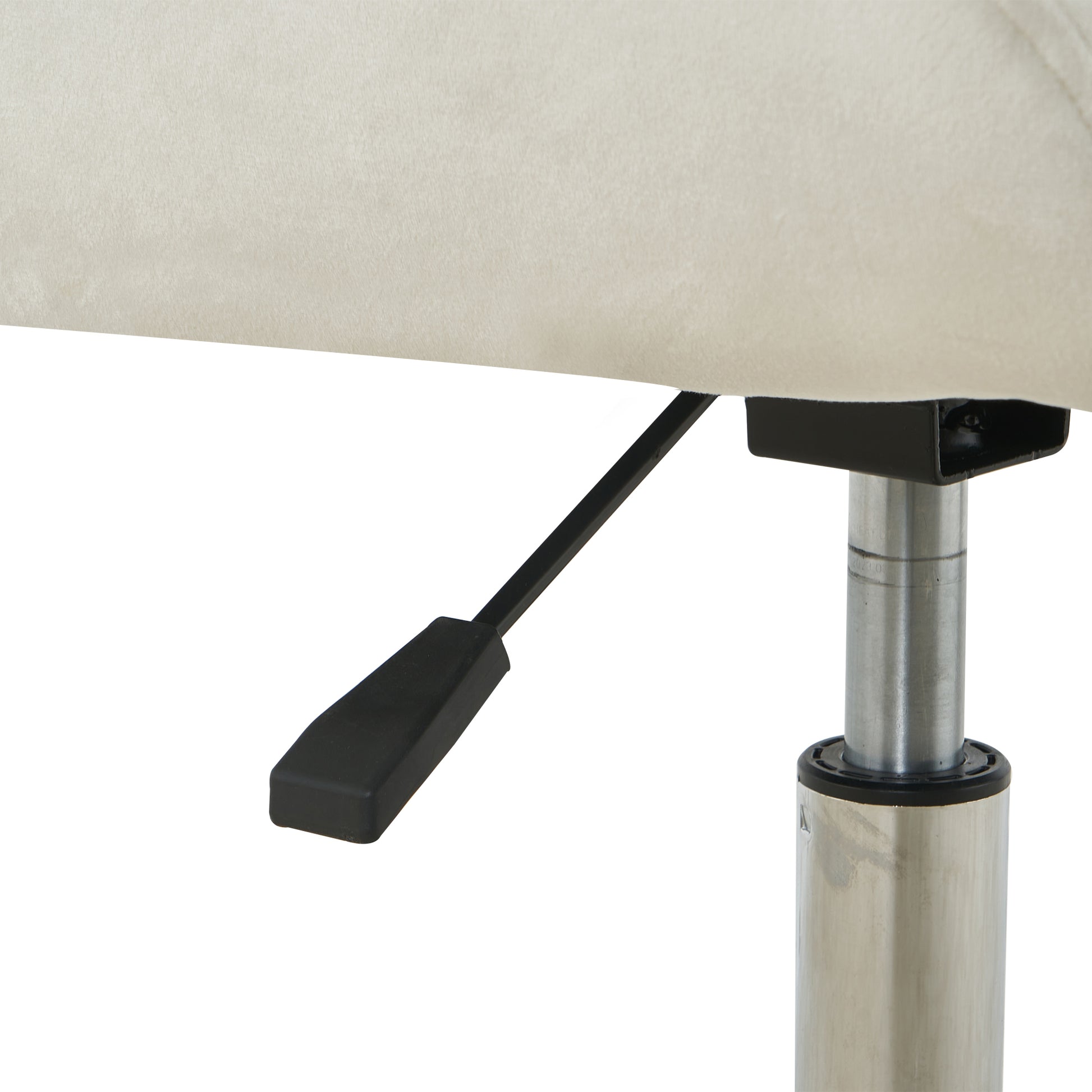 Modern Velvet Fabric With Chrome Legs Living Room Furniture Dining Chair, Soft And Comfortable, Lift Adjustment, Free Movement Convenient, Space Saving. Set Of 1 Beige Foam Metal