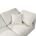 Modern Modular Sectional Sofa Set, Self Customization Design Sofa, White White Linen