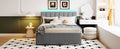 Teddy Fleece Full Size Upholstered Platform Bed With Trundle, Gray Gray Fleece