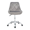Modern Velvet Fabric With Chrome Legs Living Room Furniture Dining Chair, Soft And Comfortable, Lift Adjustment, Free Movement Convenient, Space Saving. Set Of 1 Grey Foam Metal