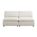 Modern Modular Sectional Sofa Set, Self Customization Design Sofa, White White Linen