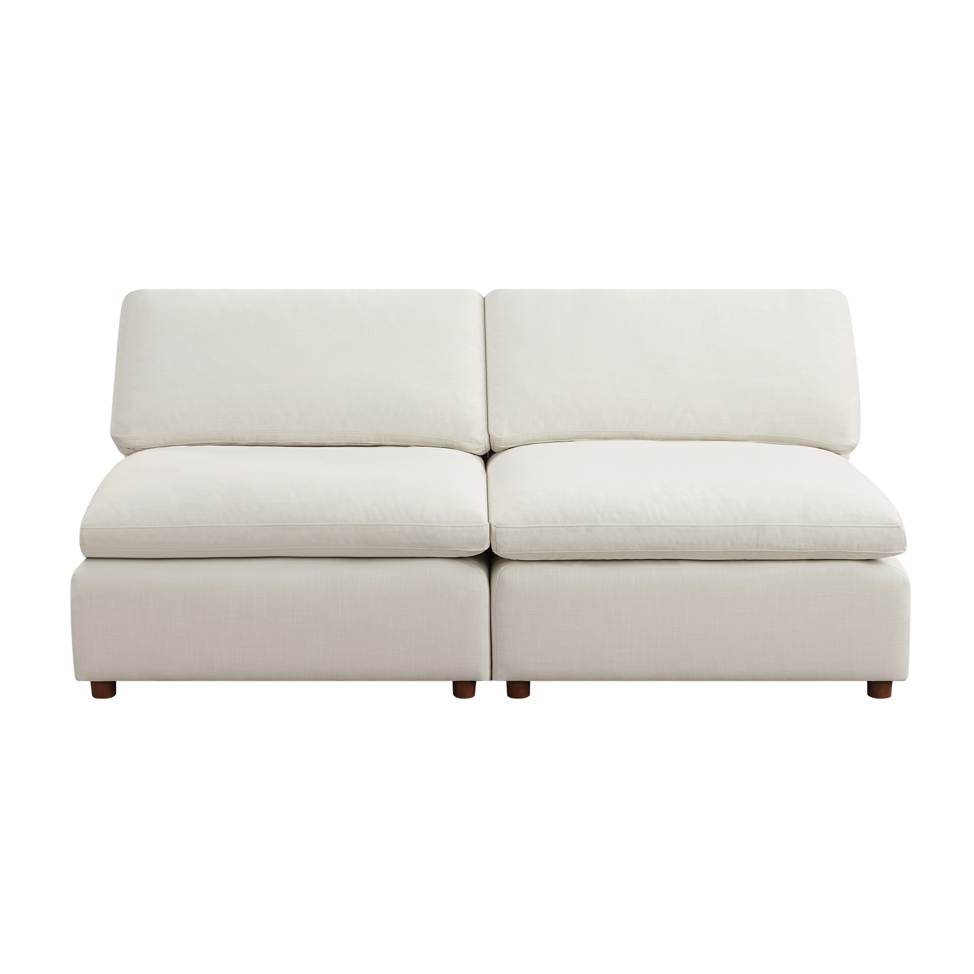 Modern Modular Sectional Sofa Set, Self Customization Design Sofa, White White Linen