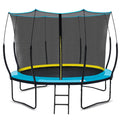 Yc 10Ft Recreational Trampolines With Enclosure For Kids And Adults With Patented Fiberglass Poles Pumpkin Blue Blue Steel