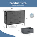 Sweetcrispy Dresser For Bedroom 6 Drawers Wide Fabric Storage Units Chest Of Drawers For Bedroom With Metal Frame And Wooden Top For Tv Gray Metal