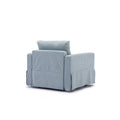 Single Seat Module Sofa Sectional Couch Seat Cushion And Back Cushion Removable And Washable,Light Blue Light Blue Linen Wood Medium Soft Cushion Back Modern Rubberwood Square Arms Foam Linen 1 Seat