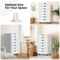 Sweetcrispy 7 Drawer Chest Storage Cabinets With Wheels Dressers Wood Dresser Cabinet Mobile Organizer Drawers For Office White Wood